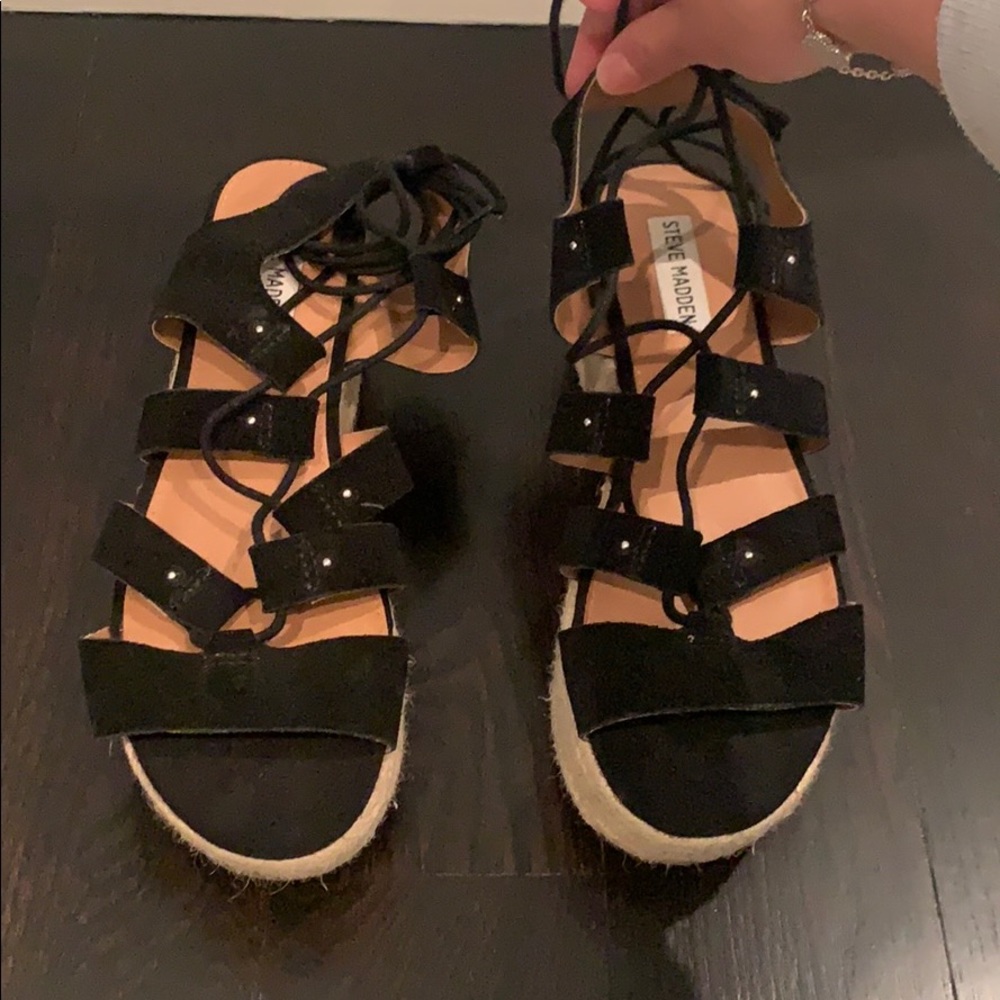 Steve Madden lace up wedges *worn once*